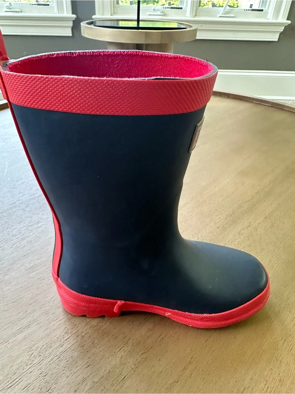 Hatley Matte Rain Boots, Size 10 Little Kid, Navy & Red